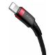 Εικόνα της Καλώδιο Baseus Cafule USB-C to Lightning Braided 18W 1m Black/Red CATLKLF-91