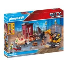 Εικόνα της Playmobil City Action - Μικρός Εκσκαφέας με Ερπύστριες και Δομικά Στοιχεία 70443