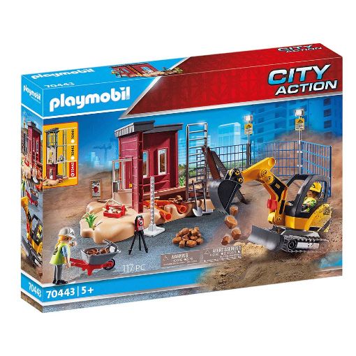 Εικόνα της Playmobil City Action - Μικρός Εκσκαφέας με Ερπύστριες και Δομικά Στοιχεία 70443