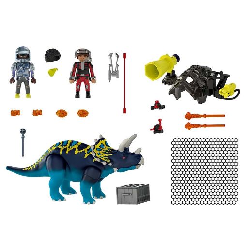 Εικόνα της Playmobil Dino Rise - Triceraptos, Τρικεράτωψ με Πανοπλία-Κανόνι & Μαχητές 70627