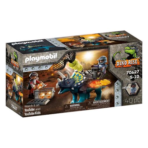 Εικόνα της Playmobil Dino Rise - Triceraptos, Τρικεράτωψ με Πανοπλία-Κανόνι & Μαχητές 70627