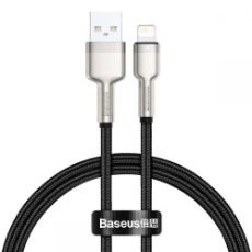 Εικόνα της Καλώδιο Baseus Cafule Metal USB-Α to Lightning Braided 2.4A 0.25m Black/Silver CALJK-01