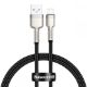 Εικόνα της Καλώδιο Baseus Cafule Metal USB-Α to Lightning Braided 2.4A 0.25m Black/Silver CALJK-01