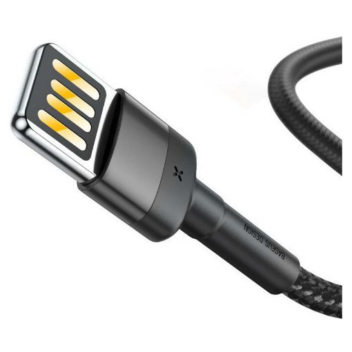 Εικόνα της Καλώδιο Baseus Cafule USB-A (Reversible) to Lightning Braided 2.4A 1m Gray/Black CALKLF-GG1