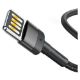 Εικόνα της Καλώδιο Baseus Cafule USB-A (Reversible) to Lightning Braided 2.4A 1m Gray/Black CALKLF-GG1