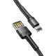 Εικόνα της Καλώδιο Baseus Cafule USB-A (Reversible) to Lightning Braided 2.4A 1m Gray/Black CALKLF-GG1