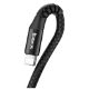 Εικόνα της Καλώδιο Baseus Fish-Eye Spring USB-A to Lightning 1m Black CALSR-01