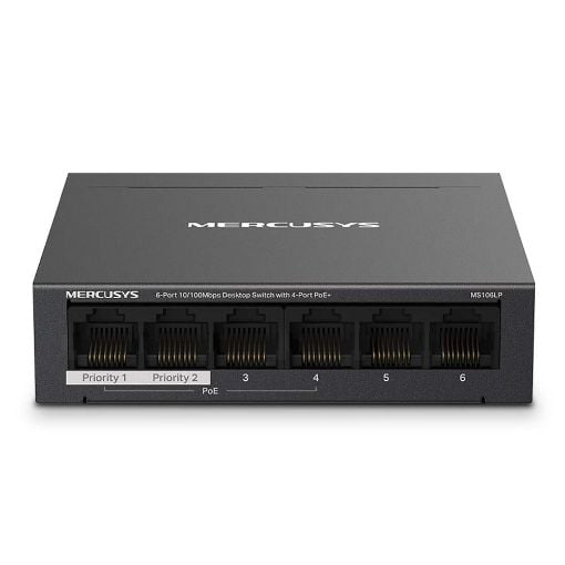 Εικόνα της Switch Mercusys 6 Port 10/100Mbps PoE+ Black MS106LP
