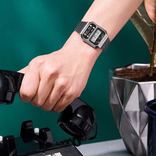 Εικόνα της Ψηφιακό Ρολόι Casio Vintage Edgy Black/Silver A100WEGG-1A2EF
