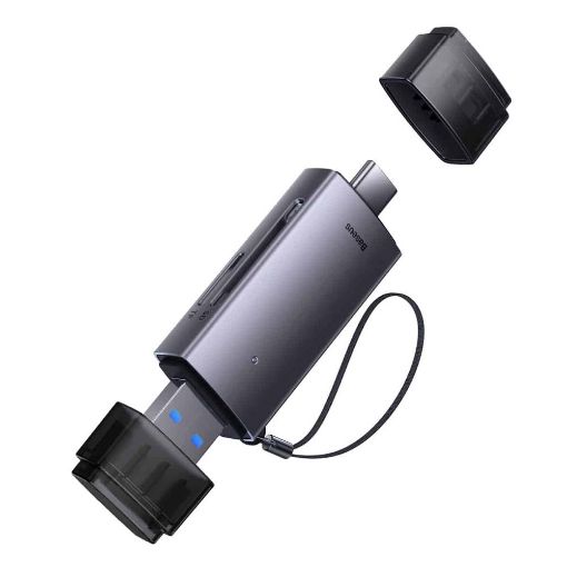 Εικόνα της Card Reader Baseus Lite Series USB-A & USB-C to SD/TF Grey WKQX060113