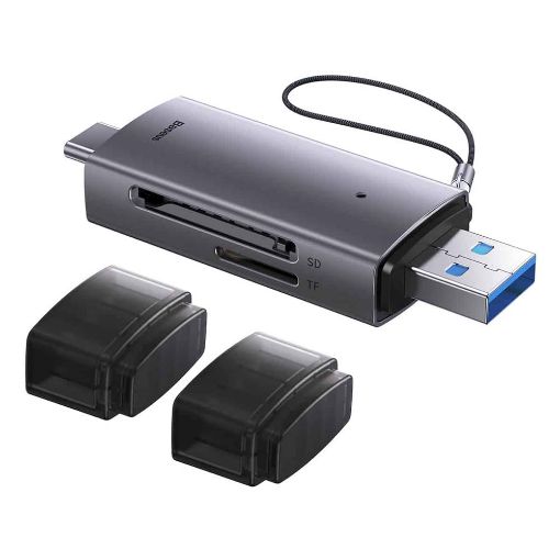 Εικόνα της Card Reader Baseus Lite Series USB-A & USB-C to SD/TF Grey WKQX060113
