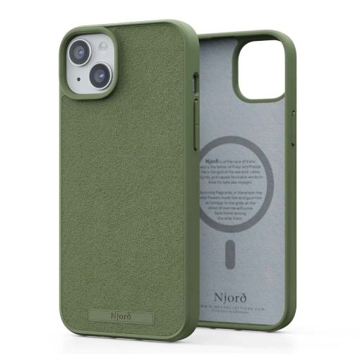 Εικόνα της Θήκη Njord Suede MagSafe for iPhone 15 Plus Olive NA52SU06