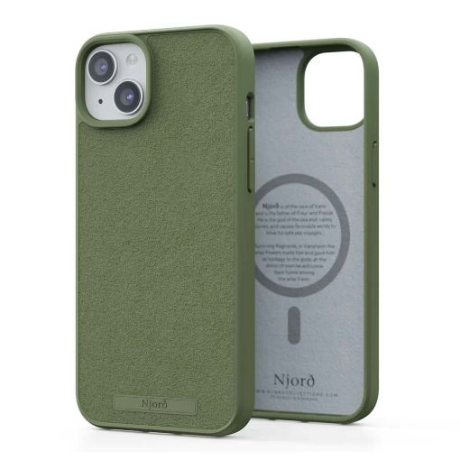 Εικόνα της Θήκη Njord Suede MagSafe for iPhone 15 Plus Olive NA52SU06