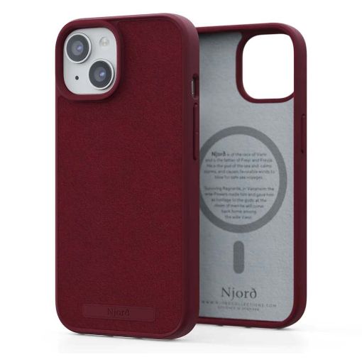 Εικόνα της Θήκη Njord Suede MagSafe for iPhone 15 Plus Red NA52SU11