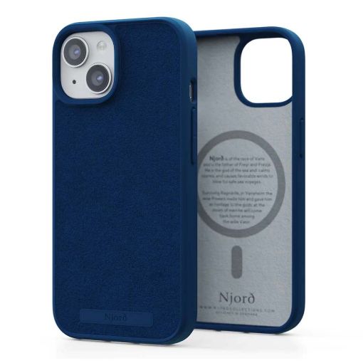 Εικόνα της Θήκη Njord Suede MagSafe for iPhone 15 Blue NA51SU01
