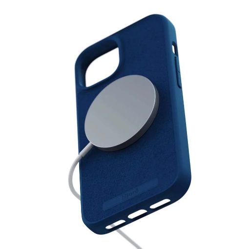 Εικόνα της Θήκη Njord Suede MagSafe for iPhone 15 Blue NA51SU01