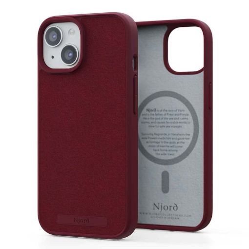 Εικόνα της Θήκη Njord Suede MagSafe for iPhone 15 Red NA51SU11