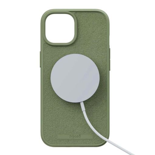 Εικόνα της Θήκη Njord Suede MagSafe for iPhone 15 Olive NA51SU06