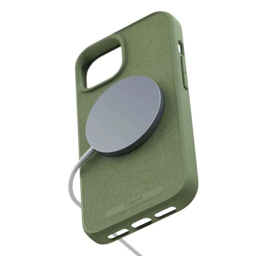 Εικόνα της Θήκη Njord Suede MagSafe for iPhone 15 Olive NA51SU06