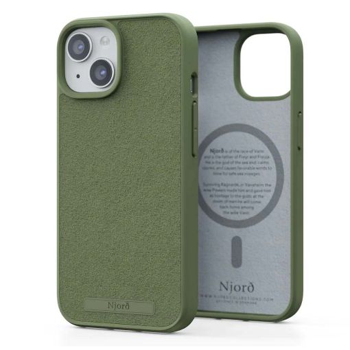 Εικόνα της Θήκη Njord Suede MagSafe for iPhone 15 Olive NA51SU06