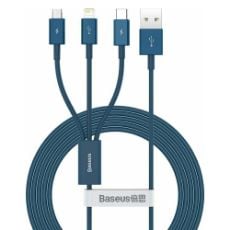 Εικόνα της Καλώδιο Baseus Superior Series 3in1 USB to Type-C / Lightning / micro USB 3.5A Blue 1.5m CAMLTYS-03