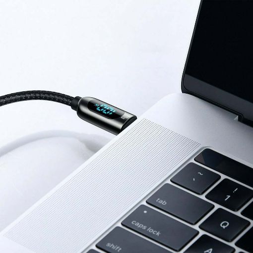 Εικόνα της Καλώδιο Baseus Display USB-C to USB-C Braided 100W 1m Black CATSK-B01