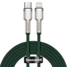 Εικόνα της Καλώδιο Baseus Cafule Metal Braided USB-C to Lightning 20W Green/Cream White 1m CATLJK-A06