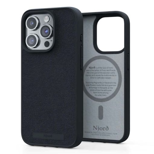 Εικόνα της Θήκη Njord Suede MagSafe for iPhone 15 Pro Black NA53SU00
