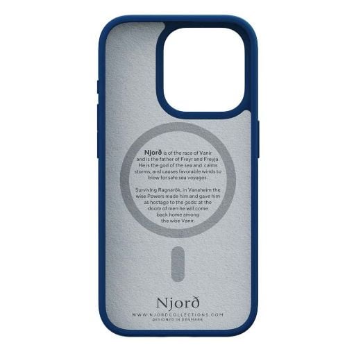 Εικόνα της Θήκη Njord Suede MagSafe for iPhone 15 Pro Blue NA53SU01