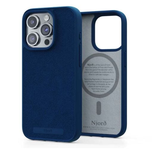 Εικόνα της Θήκη Njord Suede MagSafe for iPhone 15 Pro Blue NA53SU01