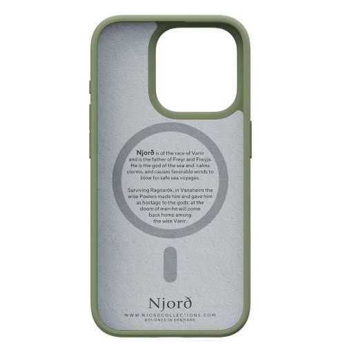 Εικόνα της Θήκη Njord Suede MagSafe for iPhone 15 Pro Olive NA53SU06