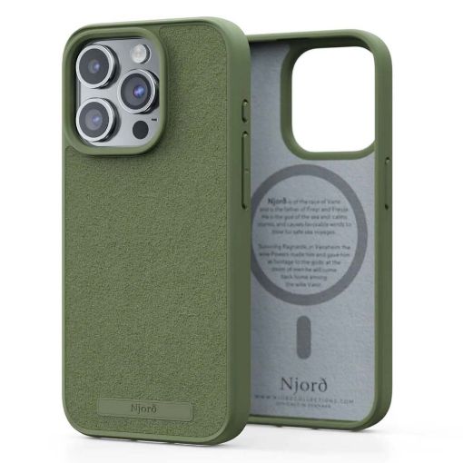 Εικόνα της Θήκη Njord Suede MagSafe for iPhone 15 Pro Olive NA53SU06