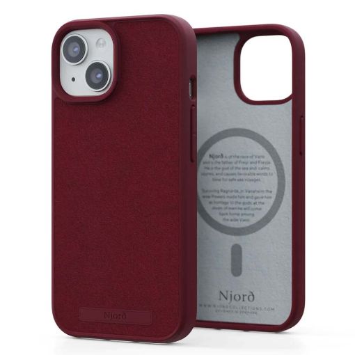 Εικόνα της Θήκη Njord Suede MagSafe for iPhone 15 Pro Red NA53SU11