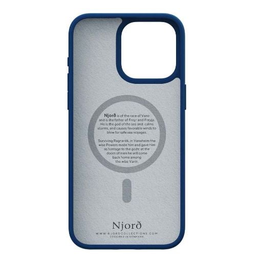 Εικόνα της Θήκη Njord Suede MagSafe for iPhone 15 Pro Max Blue NA54SU01