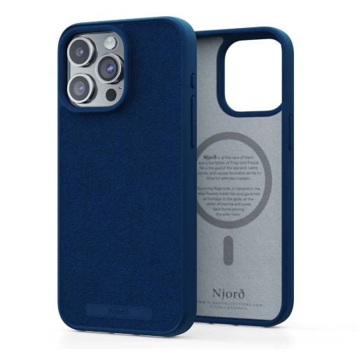 Εικόνα της Θήκη Njord Suede MagSafe for iPhone 15 Pro Max Blue NA54SU01