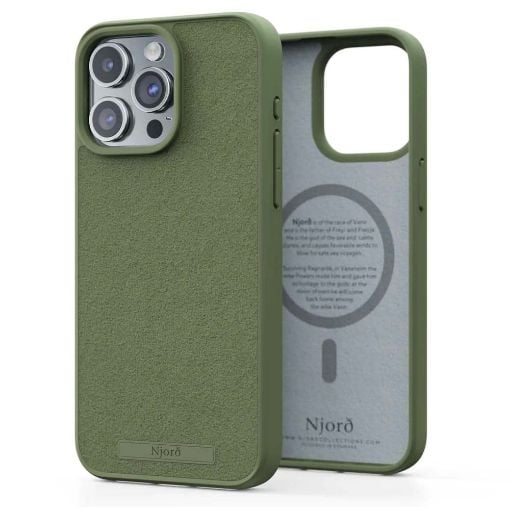 Εικόνα της Θήκη Njord Suede MagSafe for iPhone 15 Pro Max Olive NA54SU06