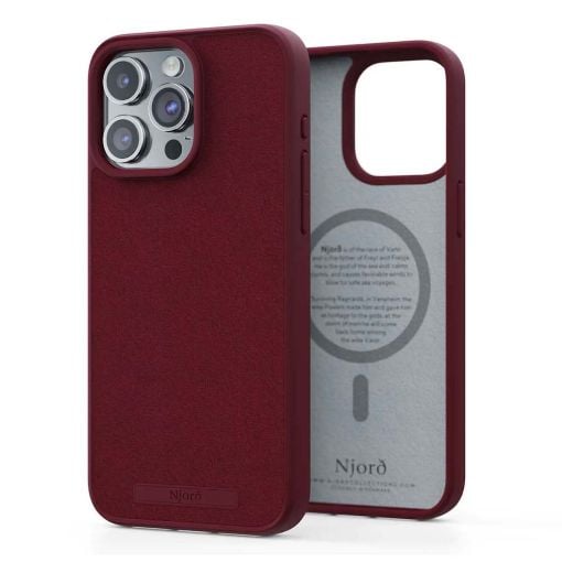 Εικόνα της Θήκη Njord Suede MagSafe for iPhone 15 Pro Max Red NA54SU11
