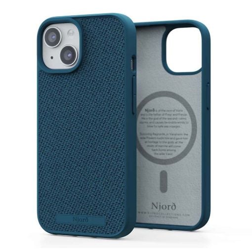 Εικόνα της Θήκη Njord Fabric MagSafe for iPhone 15 Deep Sea NA51FA01