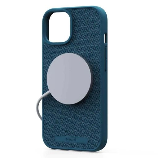 Εικόνα της Θήκη Njord Fabric MagSafe for iPhone 15 Deep Sea NA51FA01