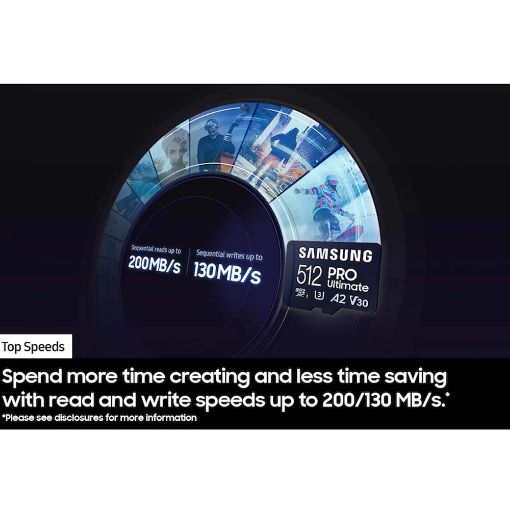 Εικόνα της Κάρτα Μνήμης microSDXC Samsung Pro Ultimate 256GB UHS-I U3 V30 A2 + SD Adapter MB-MY256SA/WW