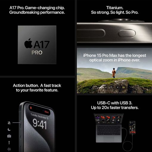 Εικόνα της Apple iPhone 15 Pro 512GB Black Titanium MTV73QL/A