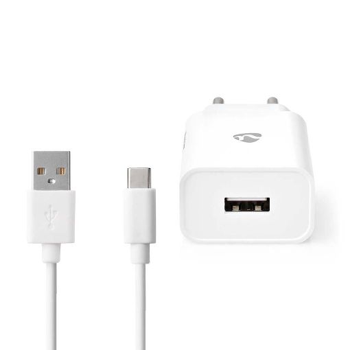 Εικόνα της Φορτιστής Nedis Quick Charge 12W με Καλώδιο USB-C 1m White WCHAC242AWT