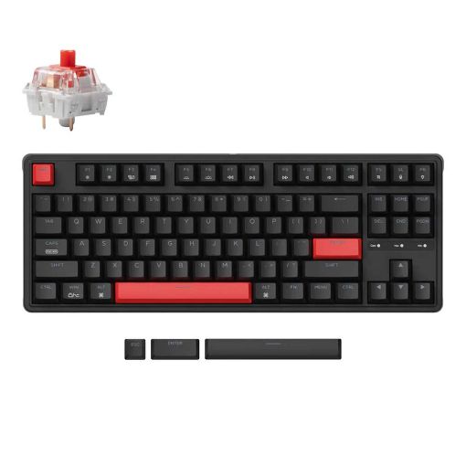 Εικόνα της Πληκτρολόγιο Keychron C3 Pro QMK/VIA Red Switches Black/Red (US) C3P-A1 X003WBIYVH