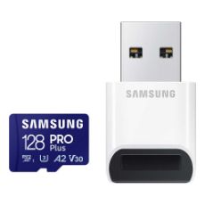 Εικόνα της Κάρτα Μνήμης microSDXC Samsung Pro Plus 128GB UHS-I U3 V30 A2 + USB Reader MB-MD128SB/WW