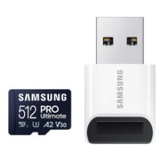 Εικόνα της Κάρτα Μνήμης microSDXC Samsung Pro Ultimate 512GB UHS-I U3 V30 A2 + USB Adapter MB-MY512SB/WW