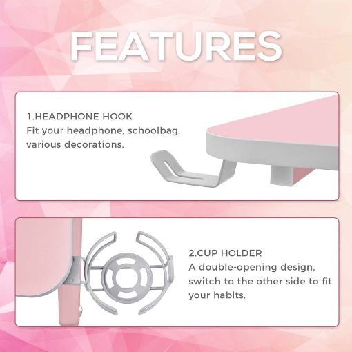Εικόνα της Gaming Desk Eureka Ergonomic GIP 47" Pink ZX-GIP-P47PK-RU