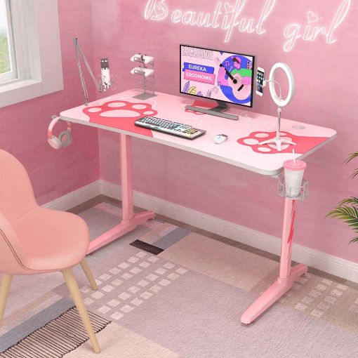 Εικόνα της Gaming Desk Eureka Ergonomic GIP 47" Pink ZX-GIP-P47PK-RU