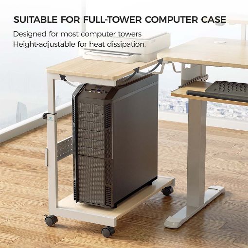 Εικόνα της Eureka Ergonomic Τροχήλατη Βάση PC White ARCH-MW-EU