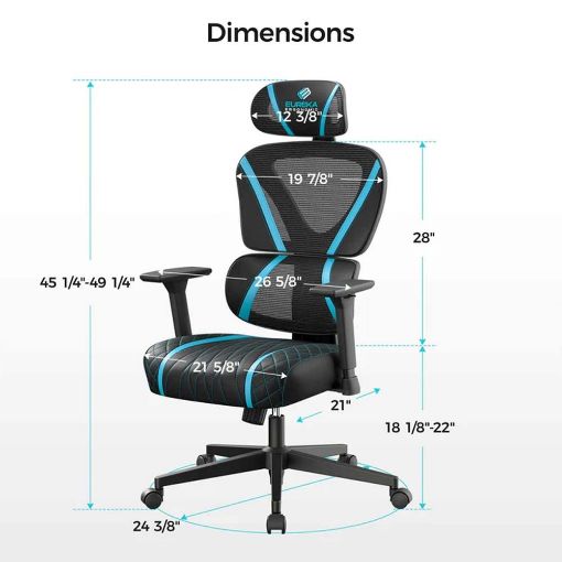 Εικόνα της Gaming Chair Eureka Ergonomic Norn Black/Βlue ERK-GC06-BU-V1