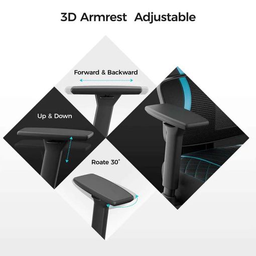 Εικόνα της Gaming Chair Eureka Ergonomic Norn Black/Βlue ERK-GC06-BU-V1